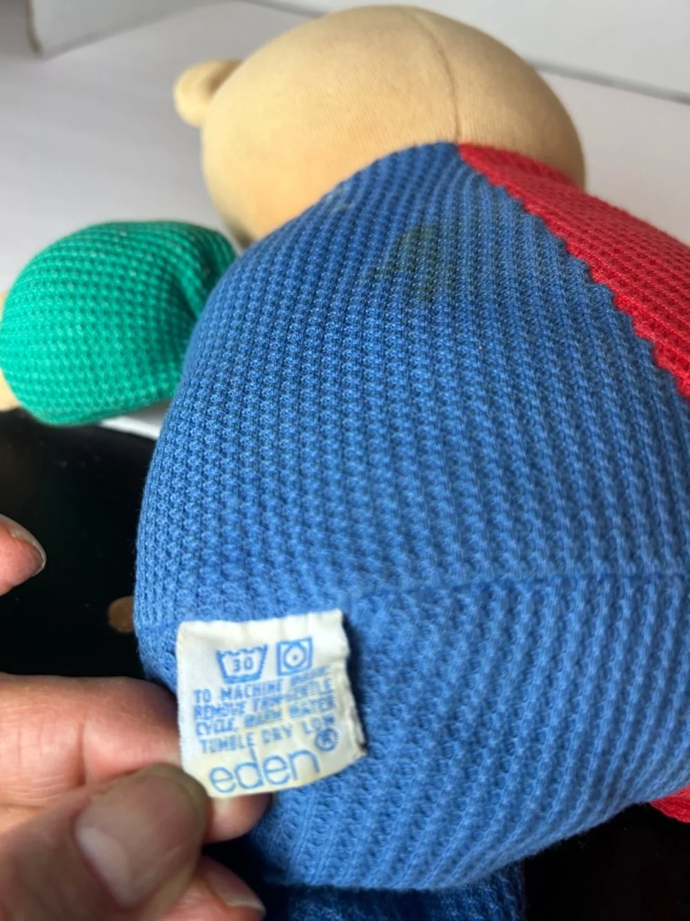VTG EDEN Plush Bear Waffle Knit Primary Color 13